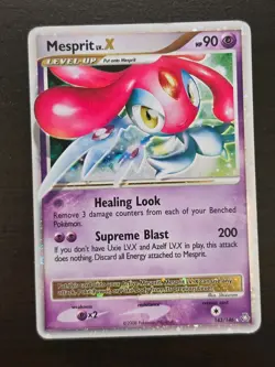 Pokemon TCG Mesprit LV.X Legends Awakened Holo Card 143/146 - Image 1