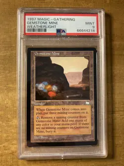MTG✨GEMSTONE MINE ✨Weatherlight PSA 9 MINT Uncommon LAND 1997 BROM Art LOW POP ! - Image 1