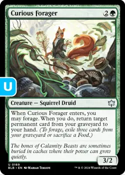 MTG Curious Forager Bloomburrow Uncommon Creature Squirrel Druid NM - Image 1