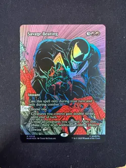 Savage Beating (FOIL BORDERLESS) Marvel's Spider-Man - Magic/MTG - Image 1