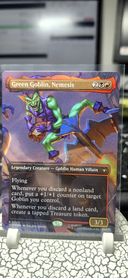 Green Goblin, Nemesis BORDERLESS MTG Rare Magic Marvel Spider-Man Eternal Legal - Image 1