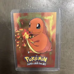 Charmander #04 Holo Topps Blue Label Vintage Pokemon Cards E4 of 12 - Image 1