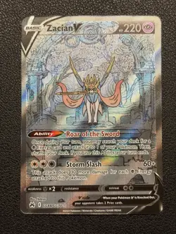 Pokemon TCG Zacian V GG48/GG70 Crown Zenith: Galarian Gallery Illustration Rare - Image 1