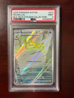 2025 POKEMON BLACK BOLT TECH STICKER COLLECTION REUNICLUS PSA 9 - Image 1
