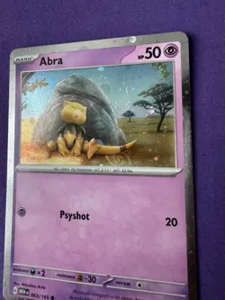 Abra 063/165 HD Cosmos Holo Galaxy Swirl 🌀 Scarlet & Violet 151 Pokemon Card NM - Image 2