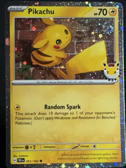 DOUBLE SWIRL 🌀Pikachu 051 /162 Stamped Pokemon Day 30th Anniversary NM - Image 1