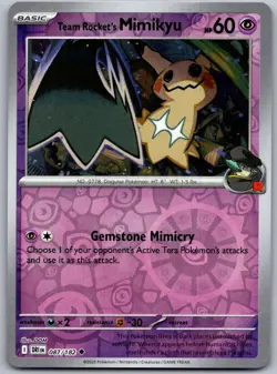 Team Rocket's Mimikyu 087/182 Uncommon Destined Rivals Pokemon Reverse Holo NM - Image 1