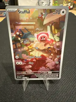 Pokemon TCG Stufful 154/132 ME01 Mega Evolution Full Art Holo Illus Rare - Image 1