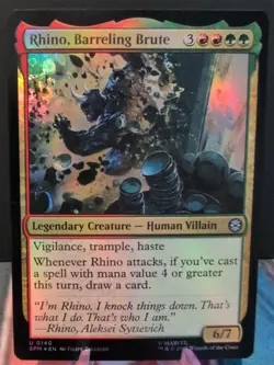 Rhino, Barreling Brute - FOIL - U Marvel's Spider-Man 140 - MTG - Image 1