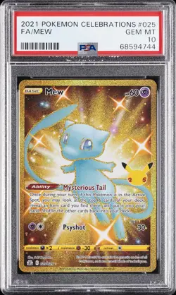 2021 POKEMON CELEBRATIONS #025 FULL ART/MEW PSA 10 - Image 1