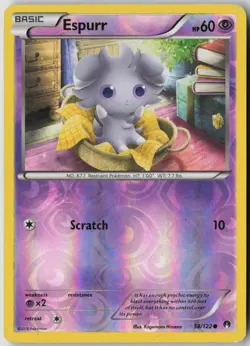 Espurr 58/122 Common BREAKpoint Pokemon Reverse Holo Moderately Played - Image 1
