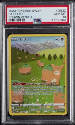 2023 POKEMON SWORD & SHIELD CROWN ZENITH #GG22 FULL ART/DITTO PSA 10 - Image 1