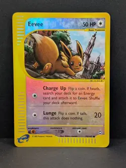 Eevee 075/147 Aquapolis Reverse Holo Rare Pokemon TCG Nintendo MP+ - Image 1