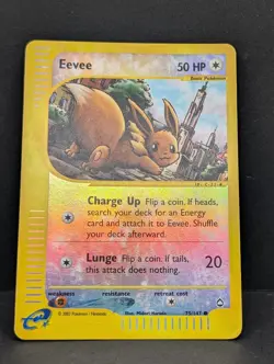Eevee 075/147 Aquapolis Reverse Holo Rare Pokemon TCG Nintendo MP+ - Image 3
