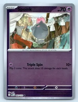 Spoink 062/132 Common Mega Evolution Pokemon Reverse Holo Near Mint - Image 1