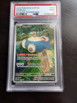 Pokemon Center 2023 SVP EN-SV Promo #051 Snorlax PSA 9 - Image 1