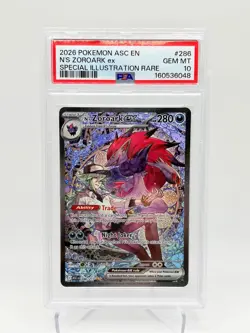 2026 Pokemon Ascended Heroes N'S Zoroark ex Special Illustration PSA 10 #286/217 - Image 1