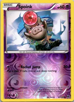 Spoink 30/124 Fates Collide Pokemon TCG Reverse Holo C NM - Image 1