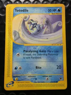 Pokemon TCG Totodile 135/165 Expedition 2002 ereader - Image 1