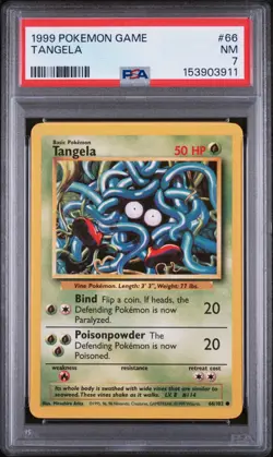 1999 POKEMON BASE SET UNLIMITED #66 TANGELA PSA 7 - Image 1