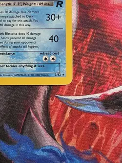 2000 Pokemon Team Rocket #3/82 Dark Blastoise Holo - Image 5