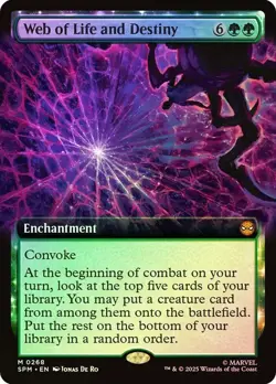 Web of Life and Destiny Foil Extended Art Marvel's Spider-Man NM MTG - Image 1