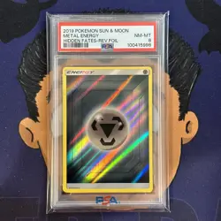 PSA 8 NEAR MINT 2019 Pokemon Hidden Fates METAL ENERGY Reverse Holo Foil - Image 2