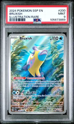2024 POKEMON SSP EN-SURGING SPARKS #200 BRUXISH ILLUSTRATION RARE - PSA 9 (MINT) - Image 1