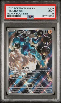 2025 POKEMON SVP EN-SV BLACK STAR PROMO #209 THUNDURUS PSA 9 - Image 1