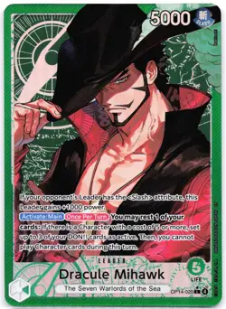 Dracule Mihawk (Alternate Art) OP14-020 Foil The Azure Sea's Seven - Image 1