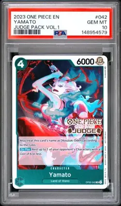 2023 ONE PIECE JUDGE PACK VOLUME 1 042 YAMATO PSA 10 GEM MINT - Image 1