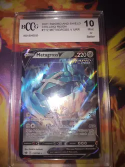 2021 Pokemon Sword and Shield Chilling Reign Metagross V URR #112/198 - BCCG 10 - Image 1