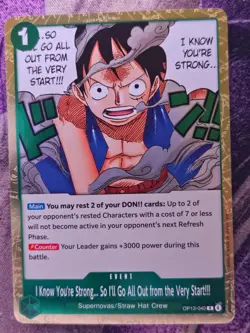 I Know You're Strong... OP13-040 Carrying On His Will One Piece Foil NM - Image 1