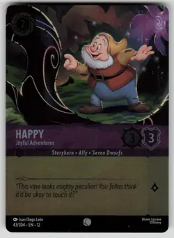 Happy - Joyful Adventurer Cold Foil Wilds Unknown 43/204 Disney Lorcana NM - Image 1