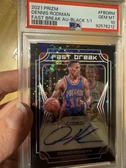 Dennis Rodman (w/ Larry Bird) PSA 10 FB Black Prizm 2021 One Of One Auto 1/1 🏀 - Image 1