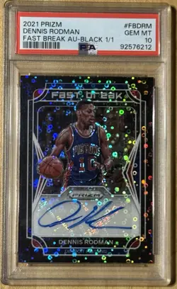 Dennis Rodman (w/ Larry Bird) PSA 10 FB Black Prizm 2021 One Of One Auto 1/1 🏀 - Image 2