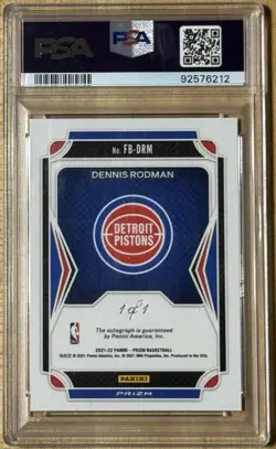 Dennis Rodman (w/ Larry Bird) PSA 10 FB Black Prizm 2021 One Of One Auto 1/1 🏀 - Image 3