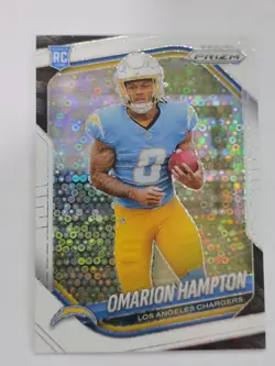 2025 Panini Prizm - Rookies Omarion Hampton #355 White Disco Prizm (RC) - Image 1