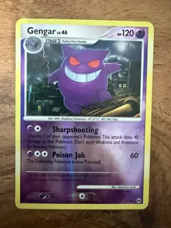 Pokemon Gengar 17/99 Platinum Arceus Reverse Holo Rare - LP - Image 1