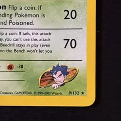 Koga’s Beedrill 9/132 Pokemon TCG Gym Challenge Holo Foil Rare Card Played MP - Image 4