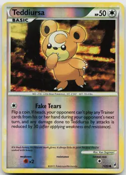 Teddiursa 73/95 Common Call of Legends Pokemon Reverse Holo Near Mint - Image 1