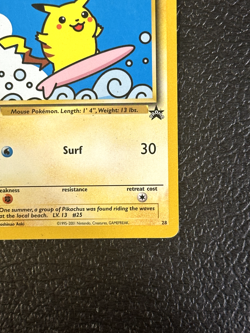 Pokemon Card - Surfing Pikachu WoTC Black Star Promo 28 Promo (LP) - Image 3