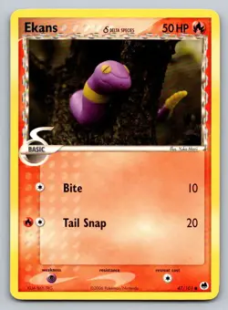 Ekans 47/101 Common Dragon Frontiers Pokemon Moderately Played - Image 1