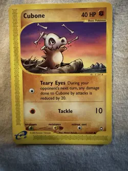 The Pokemon Company Cubone 072/147 Aquapolis 40 HP Common Basic Regular English - Image 1