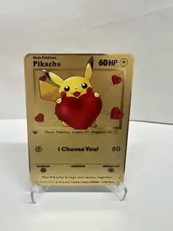 Pikachu 60HP Metal POKEMON Card-Collectible Gift Display！ - Image 1