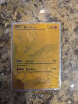 Reshiram 114/113 Legendary Treasures Gold Full Art Holo Card - Image 1