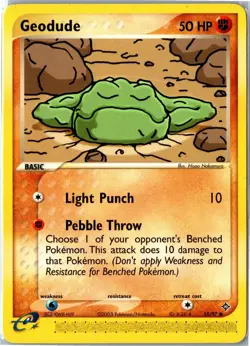 Pokemon Card - Geodude 55/97 Dragon Common Moderately Played - Image 1