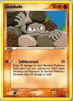 Pokemon Card - Geodude 53/92 Legend Maker Common Lightly Played - Image 1