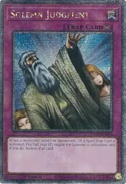 Yugioh! LP Solemn Judgment - RA02-EN075 - Quarter Century Secret Rare - 1st Edit - Image 1