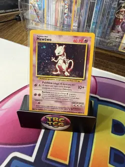Pokemon Mewtwo TCG Base Set Holo Unlimited (RARE) Card 10/102 ITALIAN NM SWIRL - Image 1